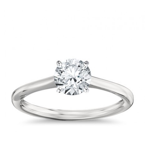Round Cut Solitaire Engagement Ring in 14K White Gold